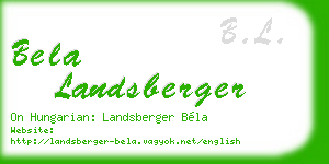 bela landsberger business card