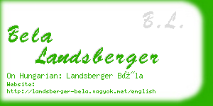 bela landsberger business card